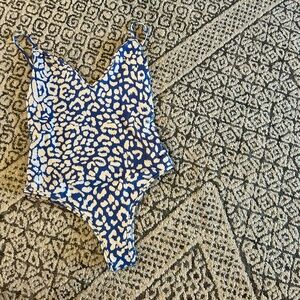 J. Crew Blue Leopard one Piece SZ 4 NWT